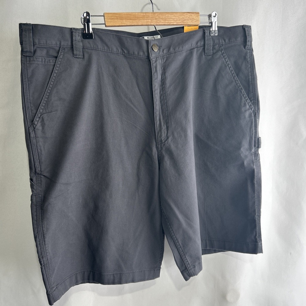 Size 42 Carhartt BS3542 Rugged Flex Relaxed Fit Canvas Cargo Work Short Gray Men